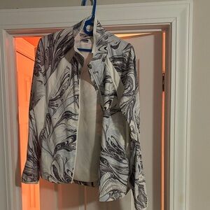 Athleta Black and White Marble Blazer